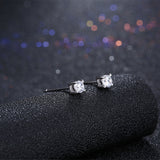 Sterling Silver Earrings  Stud AAA Zirconia  Push Back Clasp L757