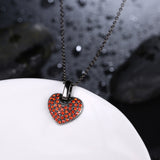 Platinum Plated Gunmetal Plated Necklace Women's Pendant Heart  AAA Zirconia B355