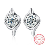 Sterling Silver Earrings  Stud AAA Zirconia  Push Back Clasp L765