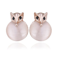 Rose Gold Epoxy Cateye Drop Stud Earrings L94