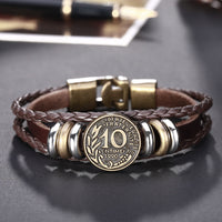 Leather Bracelet Handmade 8 Inches 16MM Hook L490