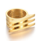 304 Stainless Steel Finger Rings Wide Rings Rectangle Gold Size 7 17mm  A9