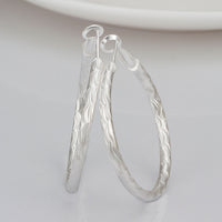 Sterling Silver Plated  Hoop Pierced Earrings L3