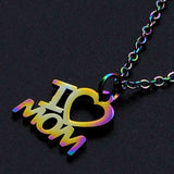 Stainless Steel Pendant Necklace Lobster Love Mom Mother's Day Adjustable P72