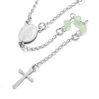 Stainless Steel Necklaces Rosary Bead Necklaces Cross Olive 19.49" P669