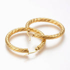 304 Stainless Steel Hoop Earrings Gold 40x37x4mm Pin 1x0.8mm  P583
