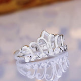 Sterling Silver Plated Fashion Ring Women Crown B132