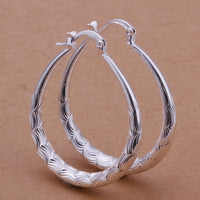 Sterling Silver Plated Hoop Pierced Earrings L4