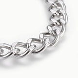 Stainless Steel Chain Bracelet Lobster Silver 8.4" 21.4cm Z205