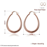 Rose Gold Latch Back Hoop Bali Earrings L126