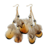 Feather Earrings with Iron Hooks Colorful 95mm  P638