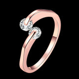 Rose Gold Plated Fashion Ring AAA Zirconia Women B157