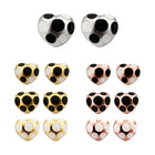 Rose Gold Platinum Plated Black White Earrings Stud Push Back Heart  .72" L304