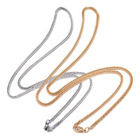 Stainless Steel Chain Necklaces Lobster Gold 19.7inches 50cm 2.5mm Z569