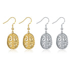 Yellow Gold Platinum Plated Earrings  Drop Dangle Fish Hook Clasp L646