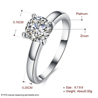 Platinum Plated Fashion Ring AAA Zirconia Women B338