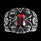 Stainless Steel Gothic Biker Tribal Ring Black Red Men's UnIsex B202