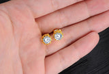 Gold Plated Earring  Round AAA Cubic Zirconia Women's G205