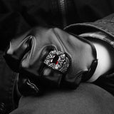 Stainless Steel Gothic Biker Tribal Ring Black Red Men's UnIsex B202