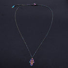 Stainless Steel Pendant Necklace Lobster Hand Hamsa Evil Eye Adjustable Szie P73