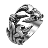 Stainless Steel Antique Gothic Biker Tribal Ring Black Men's Unisex Claws B189