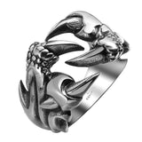 Stainless Steel Antique Gothic Biker Tribal Ring Black Men's Unisex Claws B189