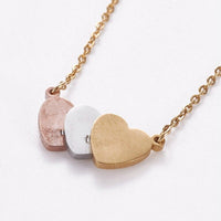 Stainless Steel Set Earring Pendant Necklace Heart Multi-color 18.5" P765