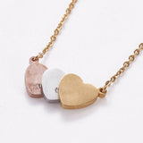 Stainless Steel Set Earring Pendant Necklace Heart Multi-color 18.5" P765