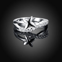 Sterling Silver Plated Fashion Ring AAA Zirconia Women B400