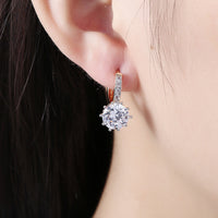Yellow Gold Plated Earrings  Hoop Huggies AAA Zirconia  Latch Back Clasp L552
