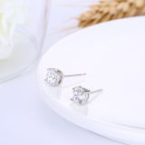 Sterling Silver Earrings  Stud AAA Zirconia  Push Back Clasp L732