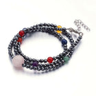Gemstone Beaded Bracelets/Necklace Non-Magnetic Hematite Beads 22.4" P37