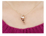 Gold Plated Necklace Pendant Snake AAA Cubic Zirconia Women's Round G171