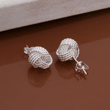 Sterling Silver Plated Ball Stud Earrings L28