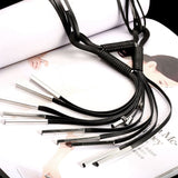 PU Leather Black Platinum Necklace L84