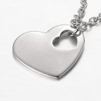 Two Tier Stainless Steel Necklaces Heart Findings Lobster Clsp Silver 15.3" P672