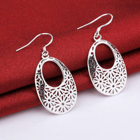 Sterling Silver Plated Earrings  Drop Dangle Fish Hook Clasp L693