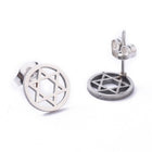 Religion Stainless Steel Set Pendant Necklace Earrings Ring Star David 17" A457