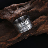 Stainless Steel Band Fashion Wedding Ring Black Men's Unisex Numbers B473