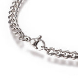 Curb Chain Twisted Bracelet  Stainless Steel Racelsts Lobster Silver 8" A60