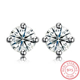 Sterling Silver Earrings  Stud AAA Zirconia  Push Back Clasp L732