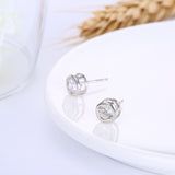 Sterling Silver Earrings  Stud AAA Zirconia  Push Back Clasp L759