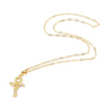 Zirconia Pendants Necklace Stainless Steel Lobster Snake Cross Gold 23.5" Z538