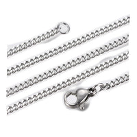 Stainless Steel Chain Necklaces Lobster Silver 23.62 inches 60cm Z666