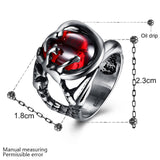 Stainless Steel Gothic Biker Tribal Ring Black Red  Men's Unisex B209