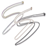 Stainless Steel Curb Chain Neckalces Lobster Black Purple Rose Gold  21.6" P373