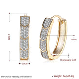 Yellow Gold Plated Earrings  Hoop Huggies AAA Zirconia  Latch Back Clasp L569