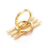 304 Stainless Steel Finger Rings Bar Gold Size 7 17mm  A4