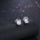 Sterling Silver Earrings  Stud AAA Zirconia  Push Back Clasp L740