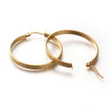 304 Stainless Steel Hoop Earrings Gold 35x3.5mm Pin 0.6x1.2mm  P650